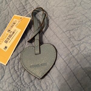 NWT Michael Kors leather charm purse blue heart w/ purse purchase read